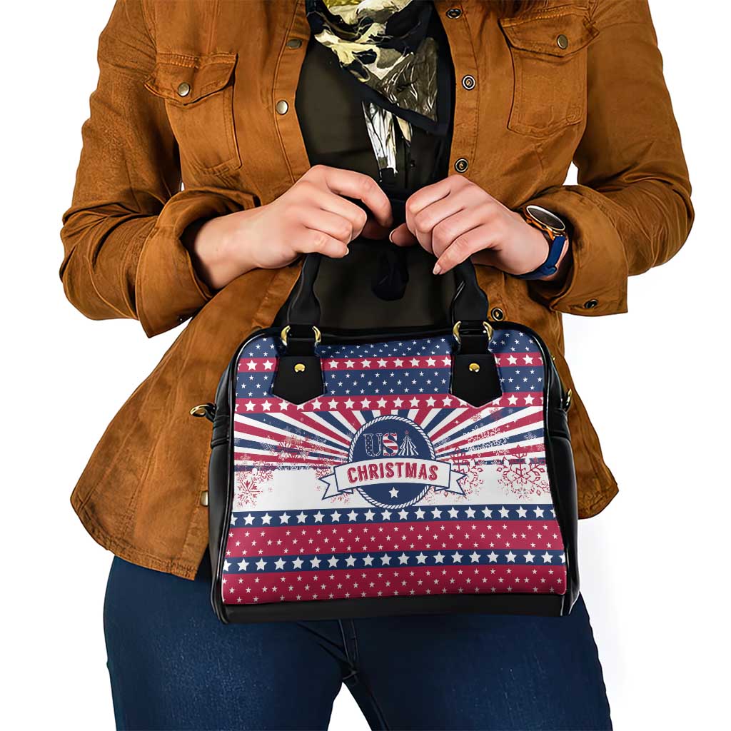 USA Christmas Shoulder Handbag The Stars and Stripes Xmas Style