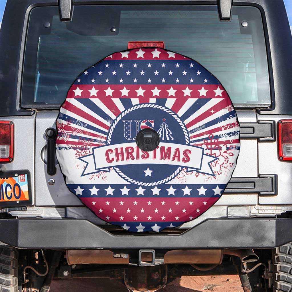 USA Christmas Spare Tire Cover The Stars and Stripes Xmas Style - Wonder Print Shop
