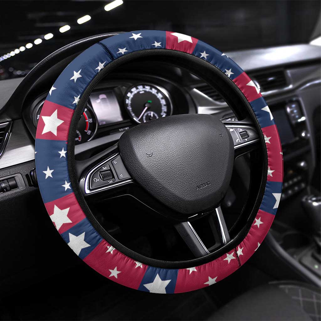 USA Christmas Steering Wheel Cover The Stars and Stripes Xmas Style - Wonder Print Shop