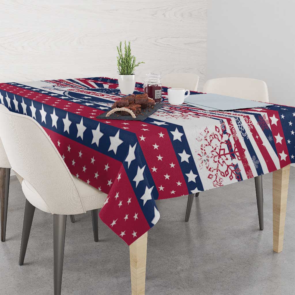 USA Christmas Tablecloth The Stars and Stripes Xmas Style - Wonder Print Shop