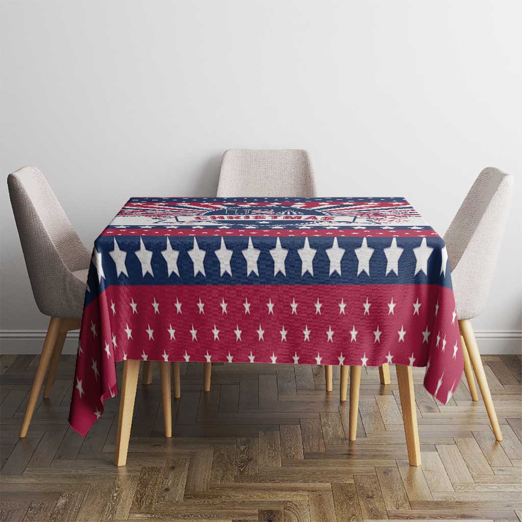 USA Christmas Tablecloth The Stars and Stripes Xmas Style - Wonder Print Shop