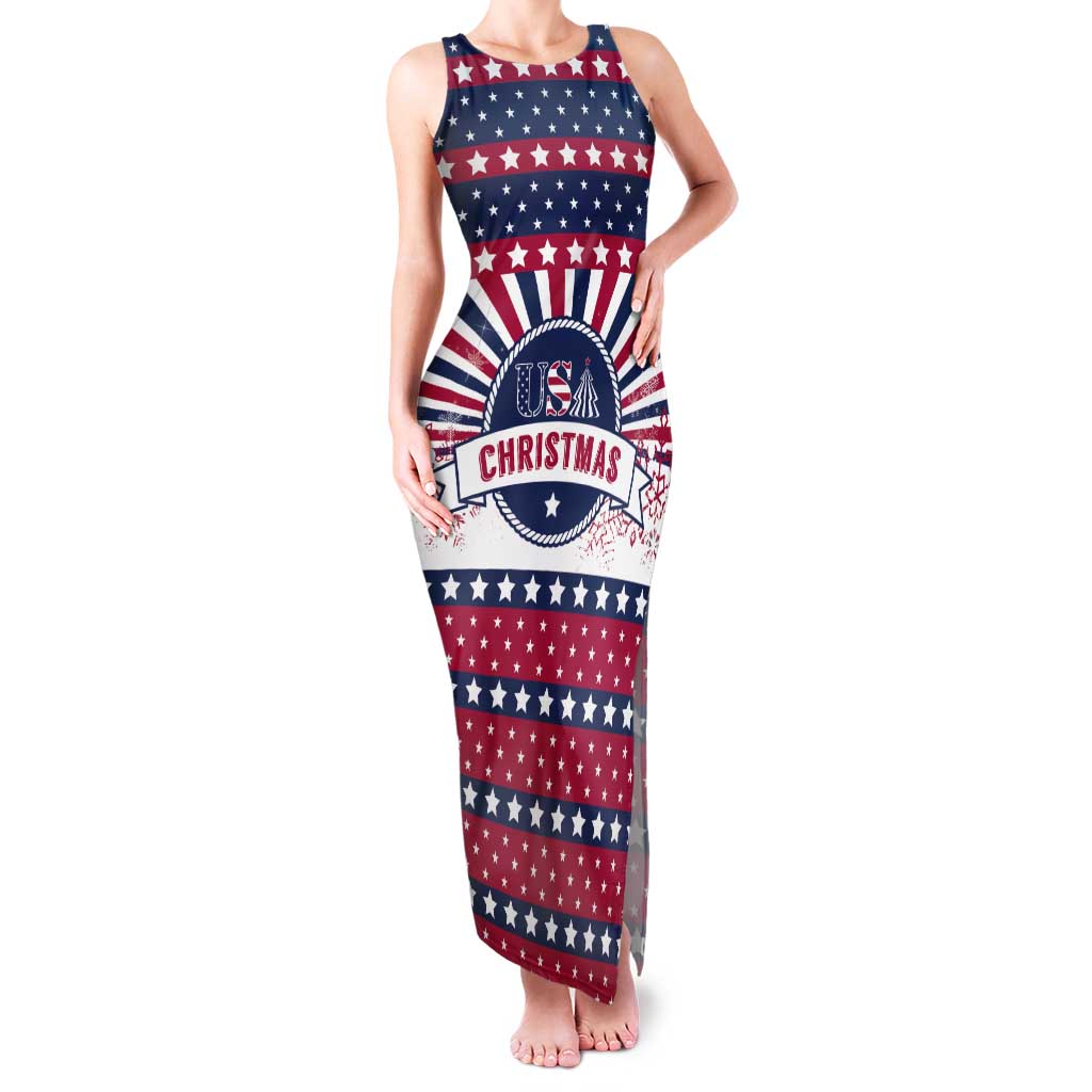 USA Christmas Tank Maxi Dress The Stars and Stripes Xmas Style - Wonder Print Shop