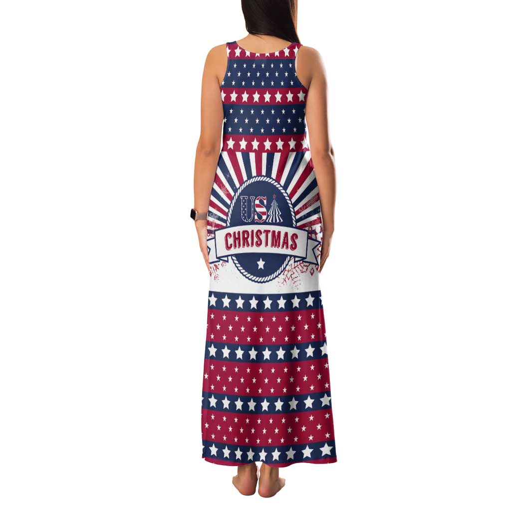 USA Christmas Tank Maxi Dress The Stars and Stripes Xmas Style - Wonder Print Shop