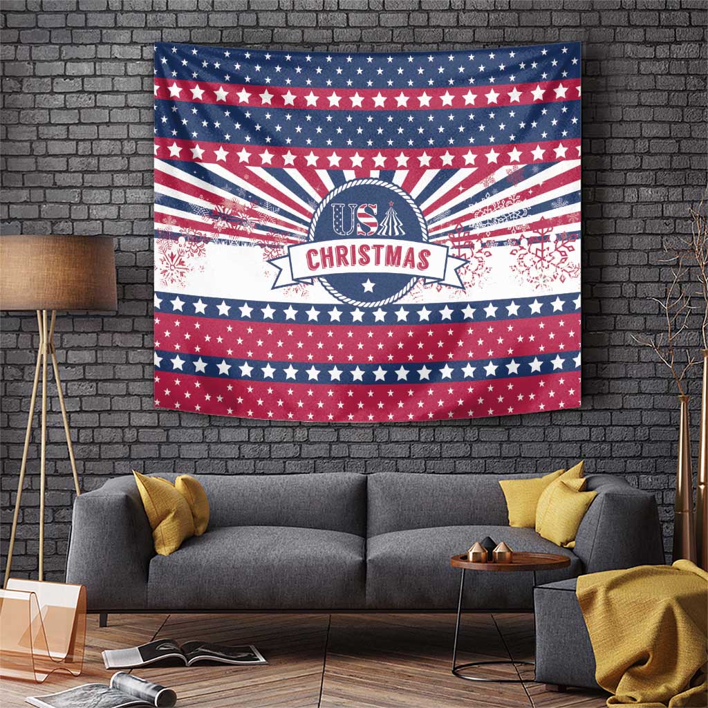 USA Christmas Tapestry The Stars and Stripes Xmas Style - Wonder Print Shop