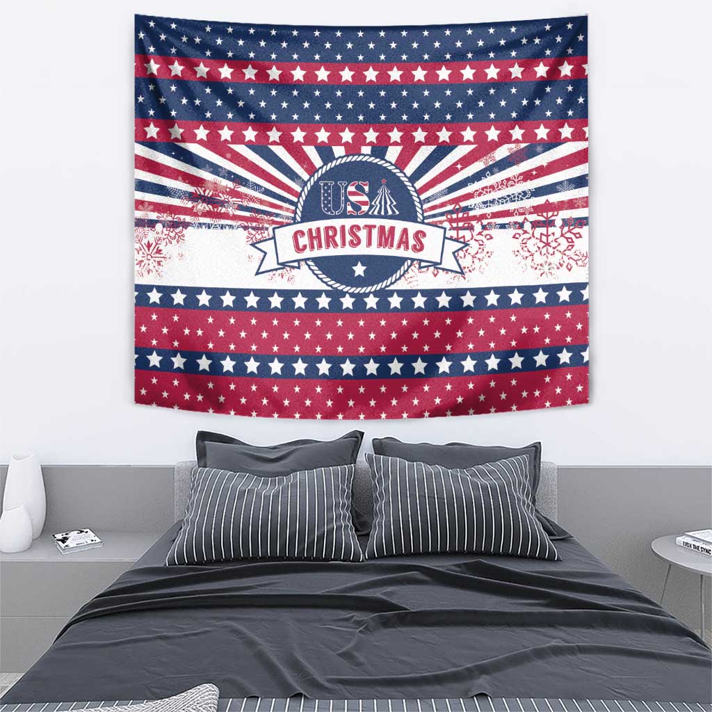 USA Christmas Tapestry The Stars and Stripes Xmas Style - Wonder Print Shop