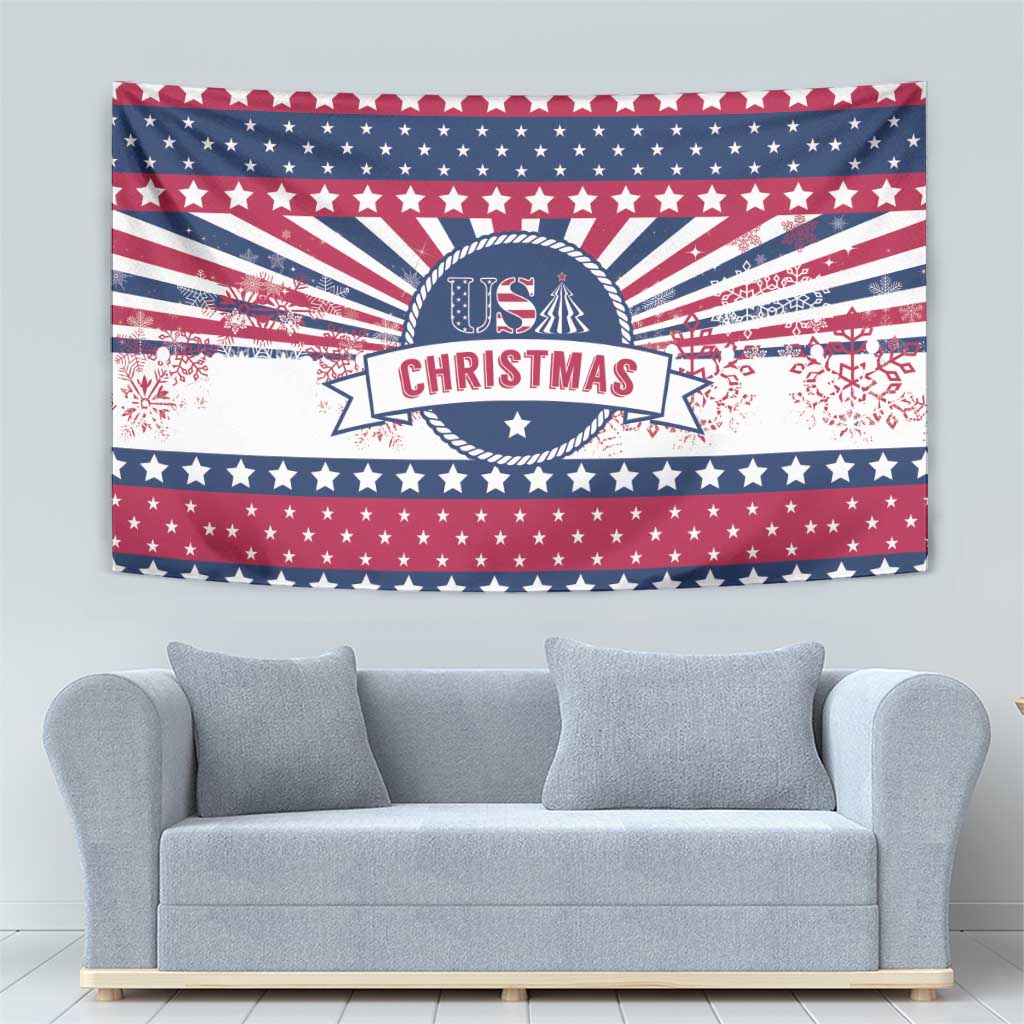 USA Christmas Tapestry The Stars and Stripes Xmas Style - Wonder Print Shop