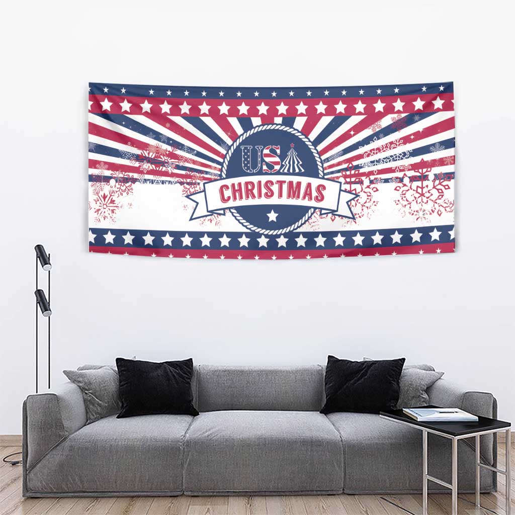 USA Christmas Tapestry The Stars and Stripes Xmas Style - Wonder Print Shop
