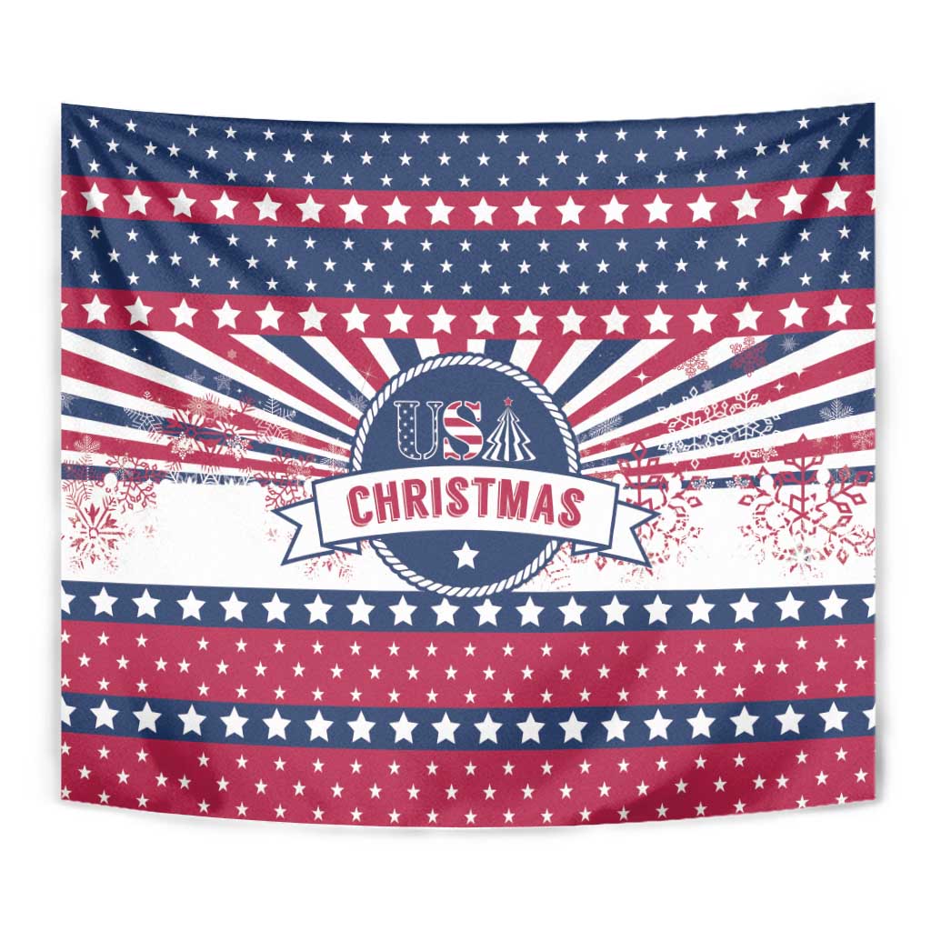 USA Christmas Tapestry The Stars and Stripes Xmas Style - Wonder Print Shop