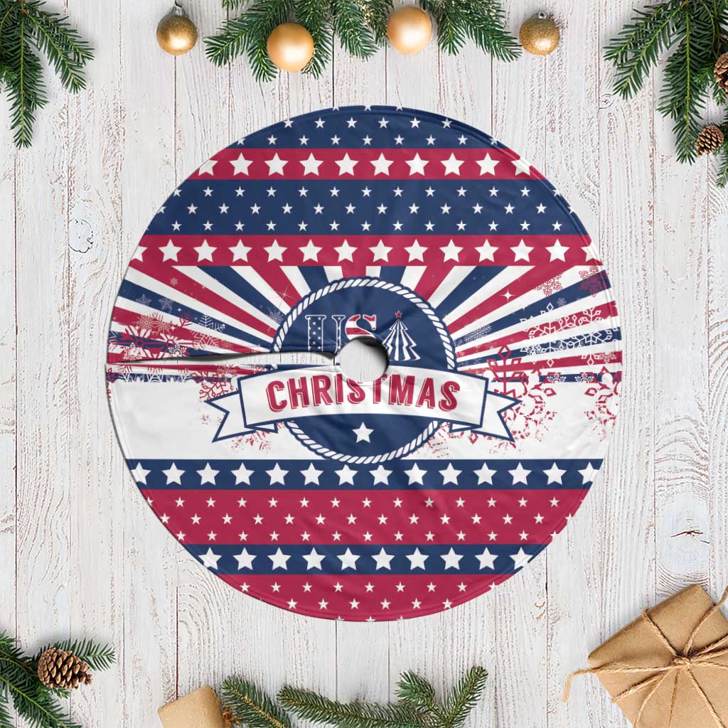 USA Christmas Tree Skirt The Stars and Stripes Xmas Style - Wonder Print Shop
