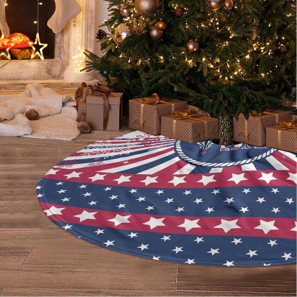 USA Christmas Tree Skirt The Stars and Stripes Xmas Style - Wonder Print Shop