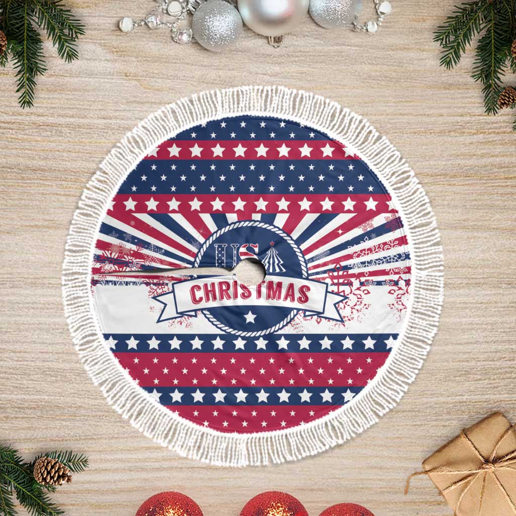 USA Christmas Tree Skirt The Stars and Stripes Xmas Style - Wonder Print Shop