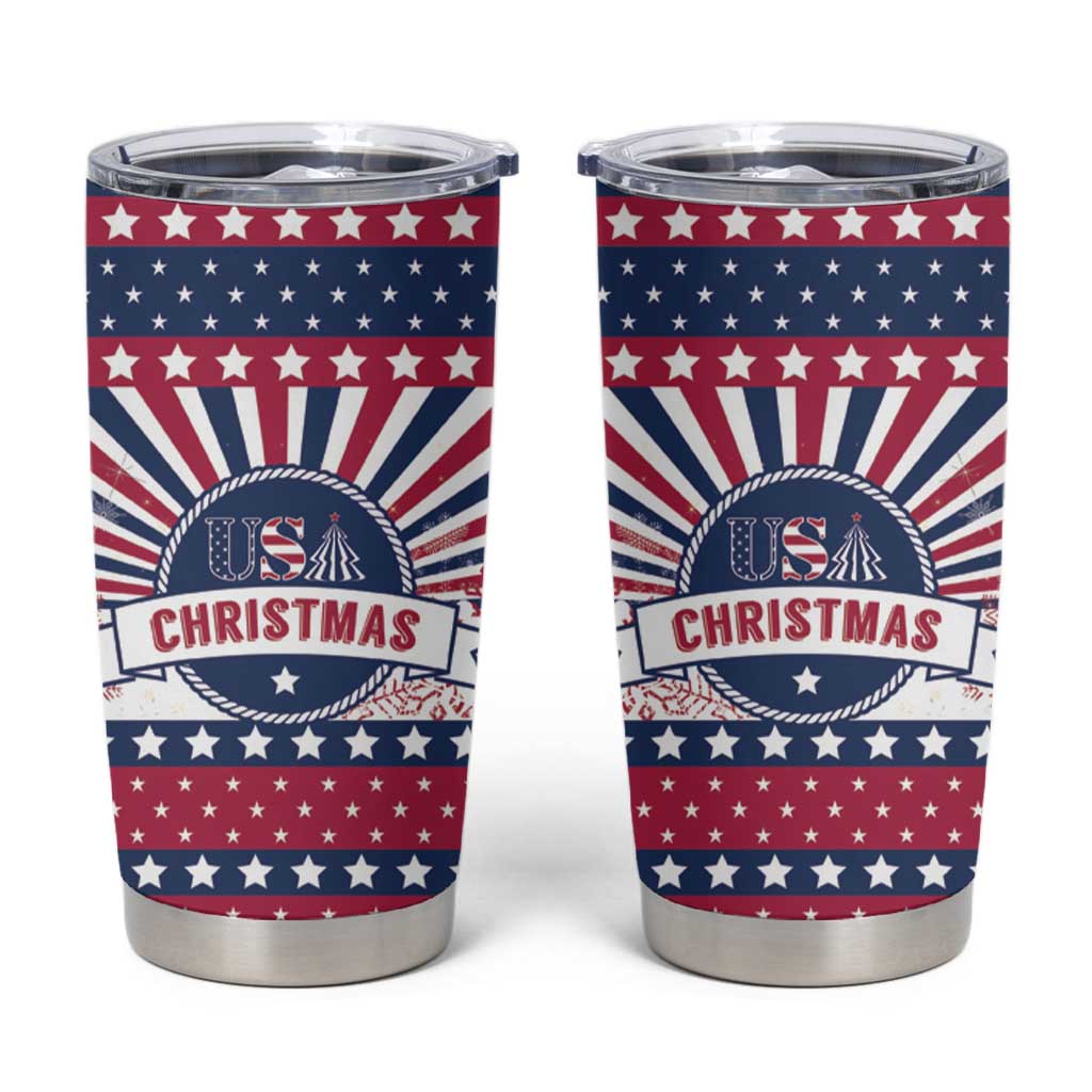 USA Christmas Tumbler Cup The Stars and Stripes Xmas Style - Wonder Print Shop