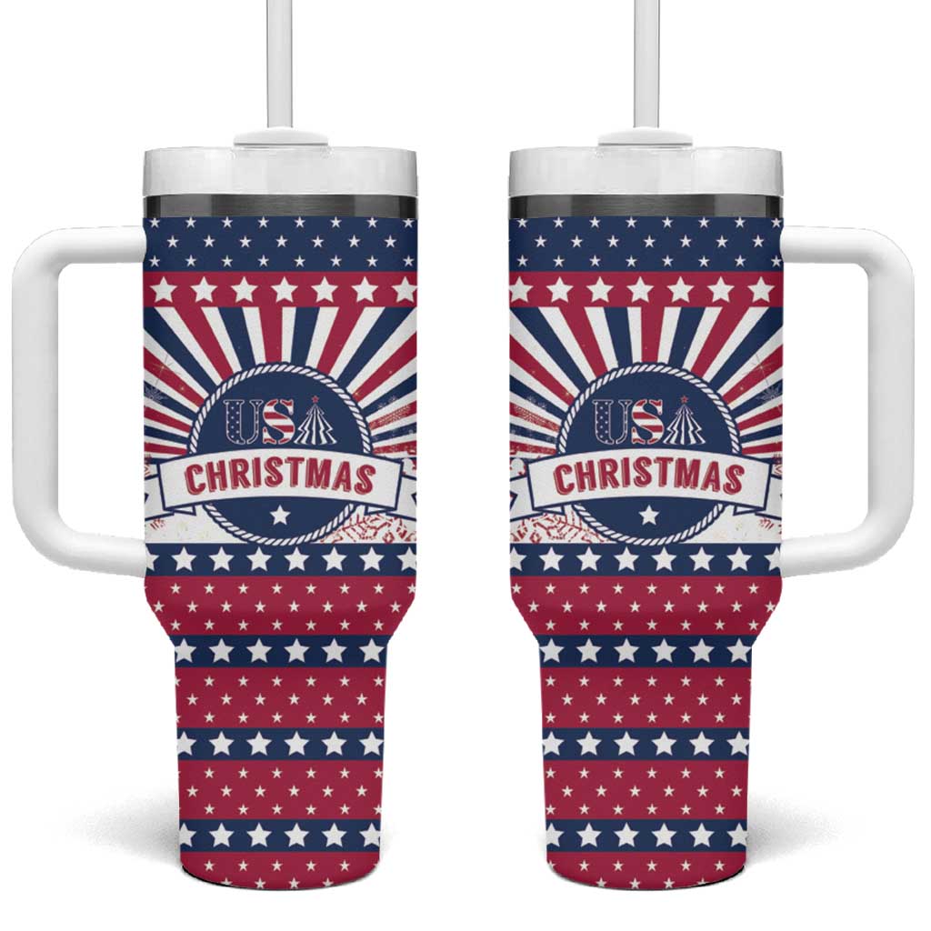 USA Christmas Tumbler With Handle The Stars and Stripes Xmas Style - Wonder Print Shop