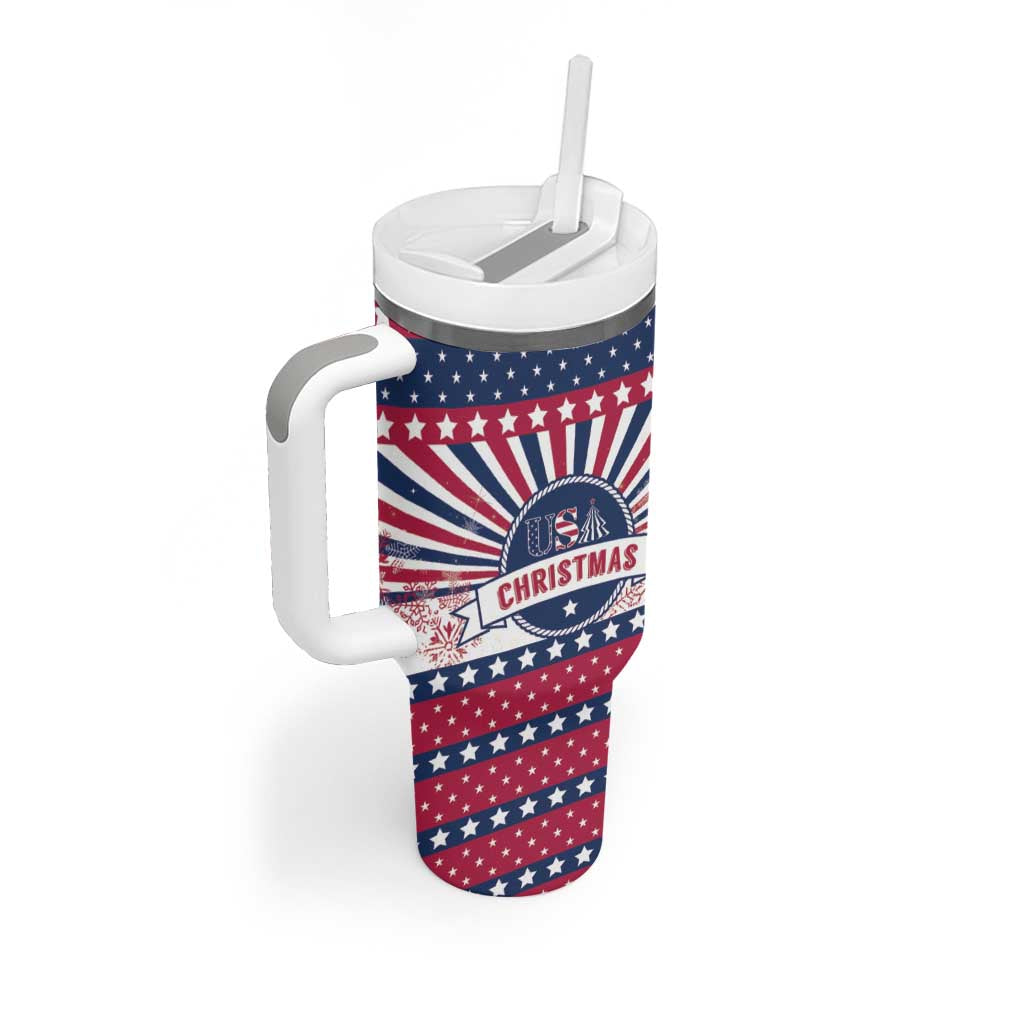 USA Christmas Tumbler With Handle The Stars and Stripes Xmas Style - Wonder Print Shop
