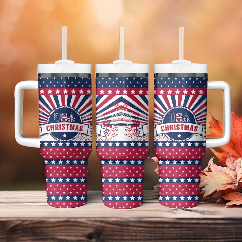 USA Christmas Tumbler With Handle The Stars and Stripes Xmas Style - Wonder Print Shop