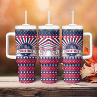 USA Christmas Tumbler With Handle The Stars and Stripes Xmas Style - Wonder Print Shop