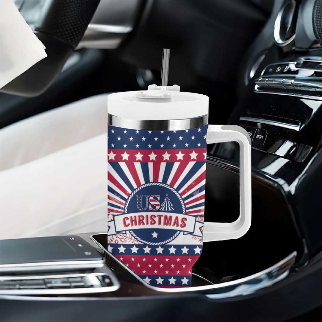 USA Christmas Tumbler With Handle The Stars and Stripes Xmas Style - Wonder Print Shop