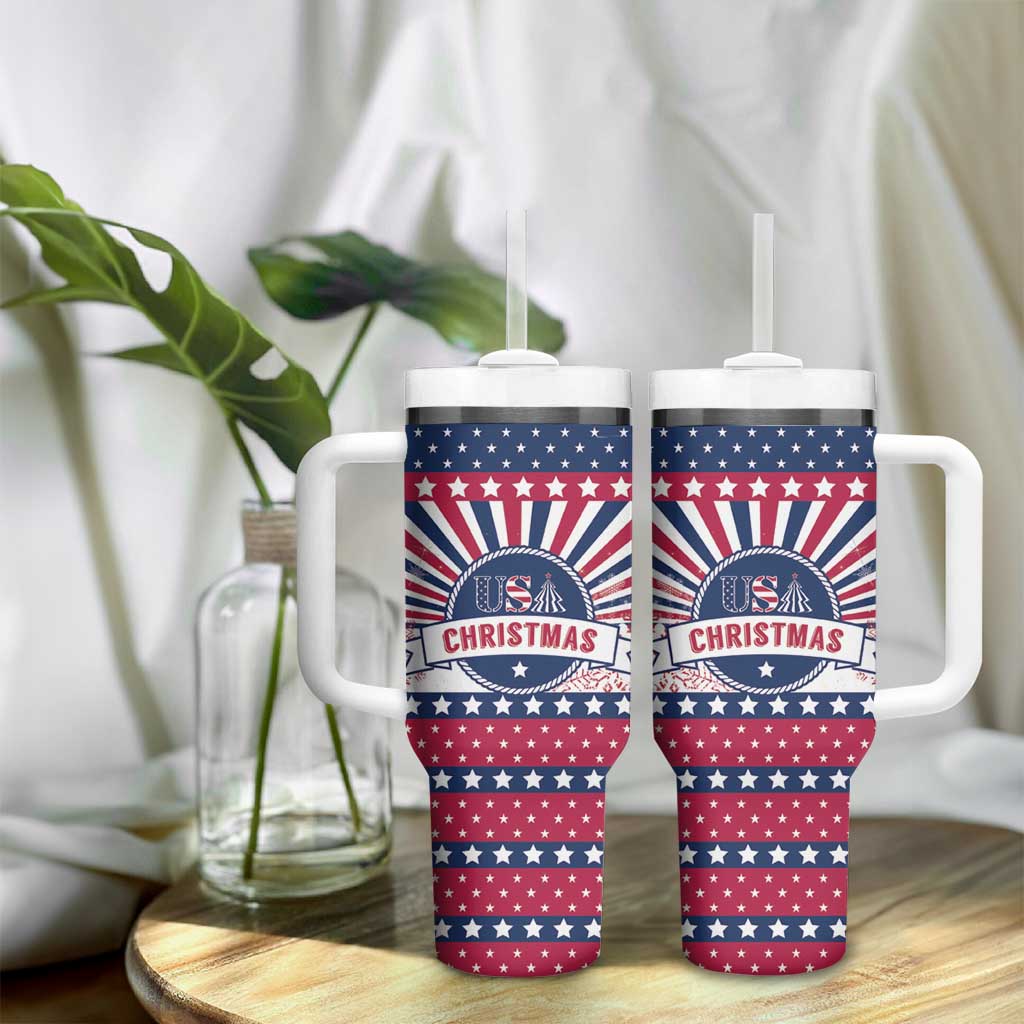 USA Christmas Tumbler With Handle The Stars and Stripes Xmas Style - Wonder Print Shop
