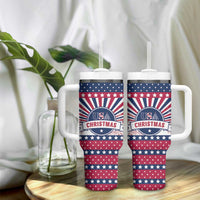 USA Christmas Tumbler With Handle The Stars and Stripes Xmas Style - Wonder Print Shop
