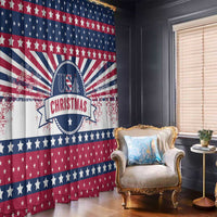 USA Christmas Window Curtain The Stars and Stripes Xmas Style - Wonder Print Shop