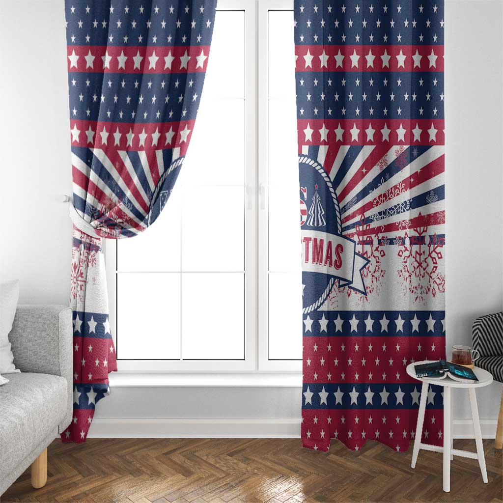 USA Christmas Window Curtain The Stars and Stripes Xmas Style - Wonder Print Shop