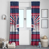 USA Christmas Window Curtain The Stars and Stripes Xmas Style - Wonder Print Shop