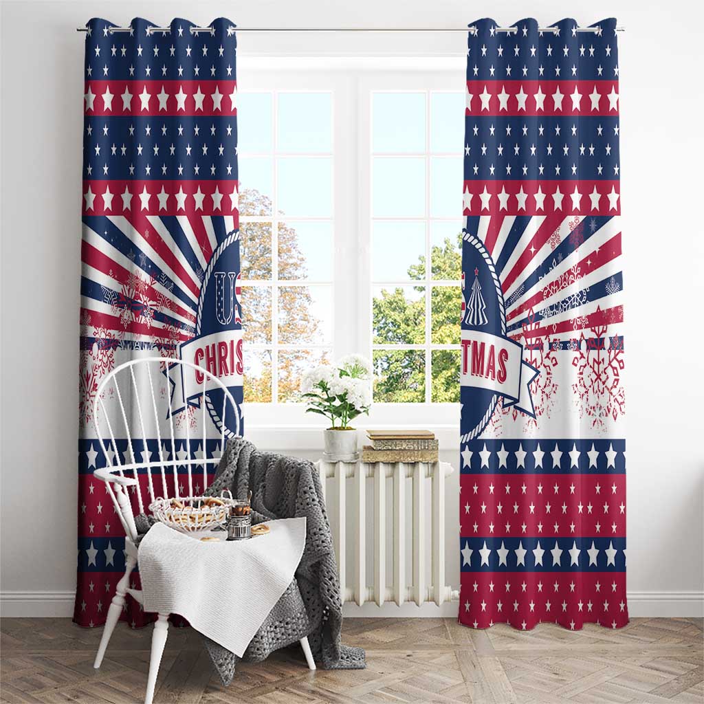 USA Christmas Window Curtain The Stars and Stripes Xmas Style - Wonder Print Shop