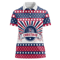 USA Christmas Women Polo Shirt The Stars and Stripes Xmas Style - Wonder Print Shop