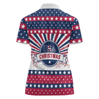 USA Christmas Women Polo Shirt The Stars and Stripes Xmas Style - Wonder Print Shop