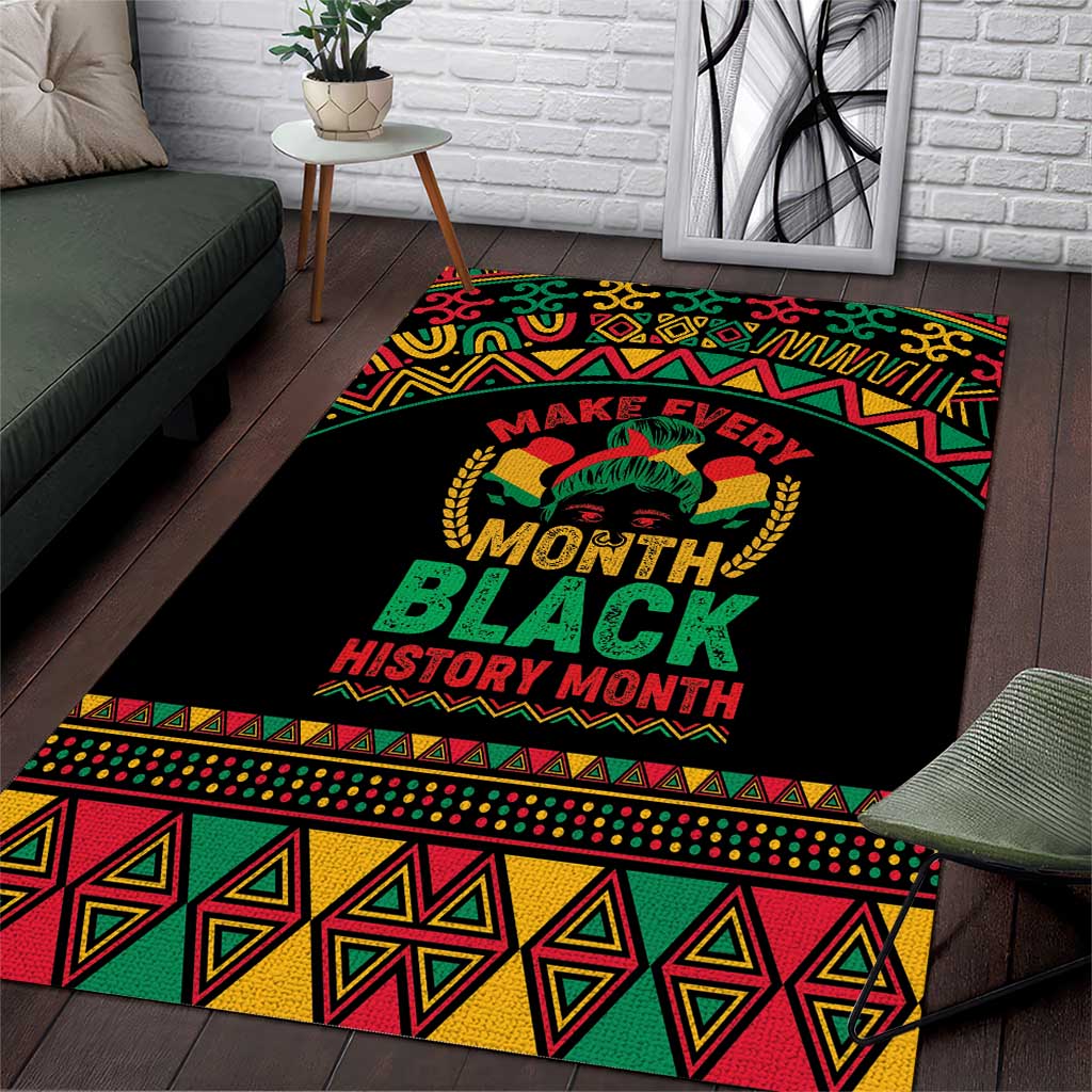 Make Every Month Black History Month Area Rug African Pattern - Wonder Print Shop