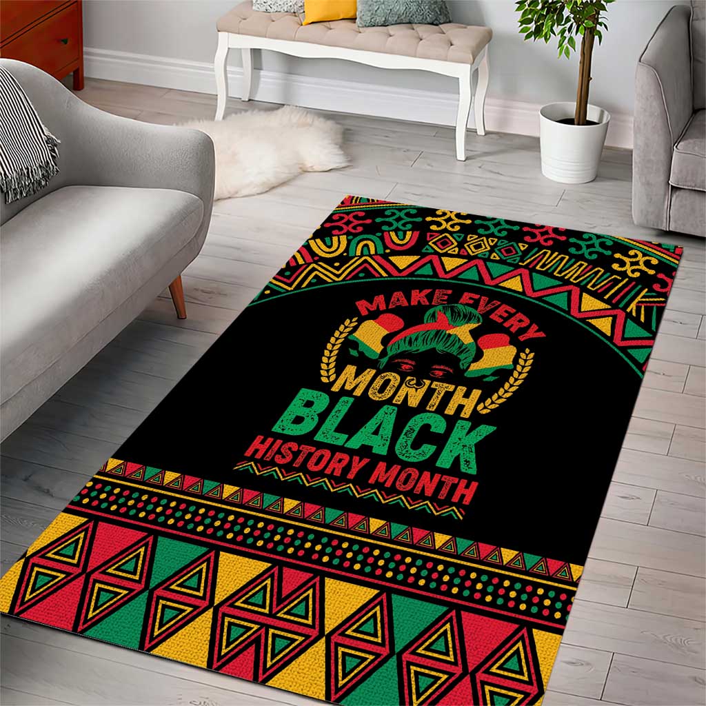 Make Every Month Black History Month Area Rug African Pattern - Wonder Print Shop