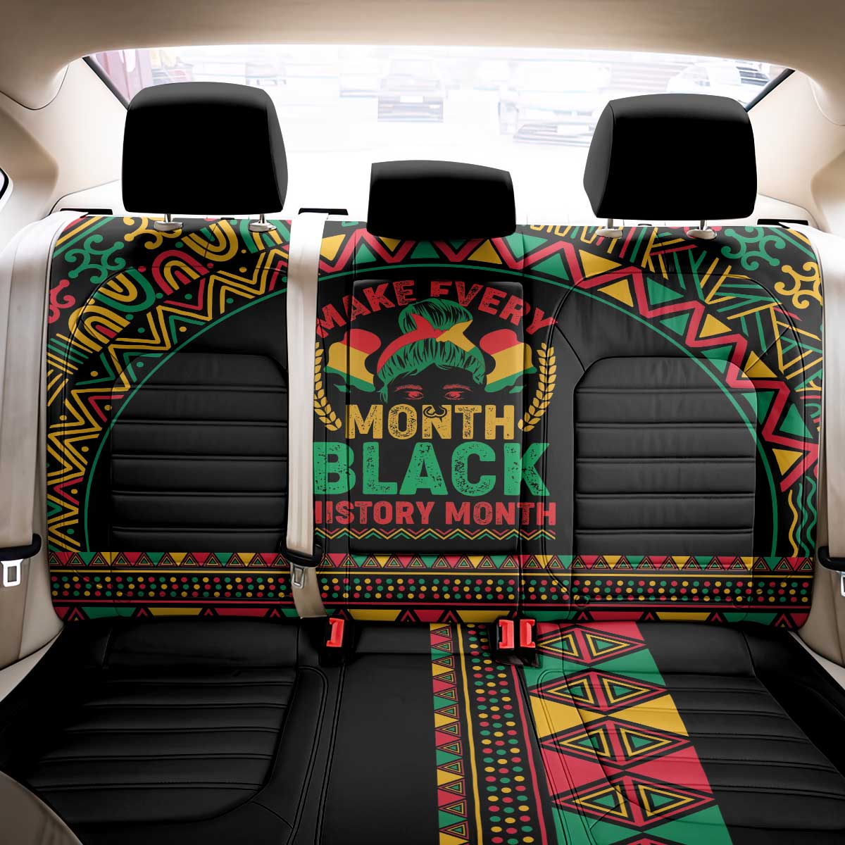 Make Every Month Black History Month Back Car Seat Cover African Pattern - Wonder Print Shop