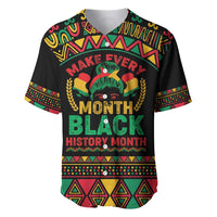 Make Every Month Black History Month Baseball Jersey African Pattern - Wonder Print Shop
