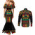 Make Every Month Black History Month Couples Matching Mermaid Dress and Long Sleeve Button Shirt African Pattern