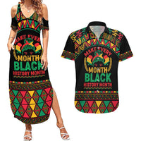 Make Every Month Black History Month Couples Matching Summer Maxi Dress and Hawaiian Shirt African Pattern - Wonder Print Shop