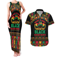 Make Every Month Black History Month Couples Matching Tank Maxi Dress and Hawaiian Shirt African Pattern - Wonder Print Shop