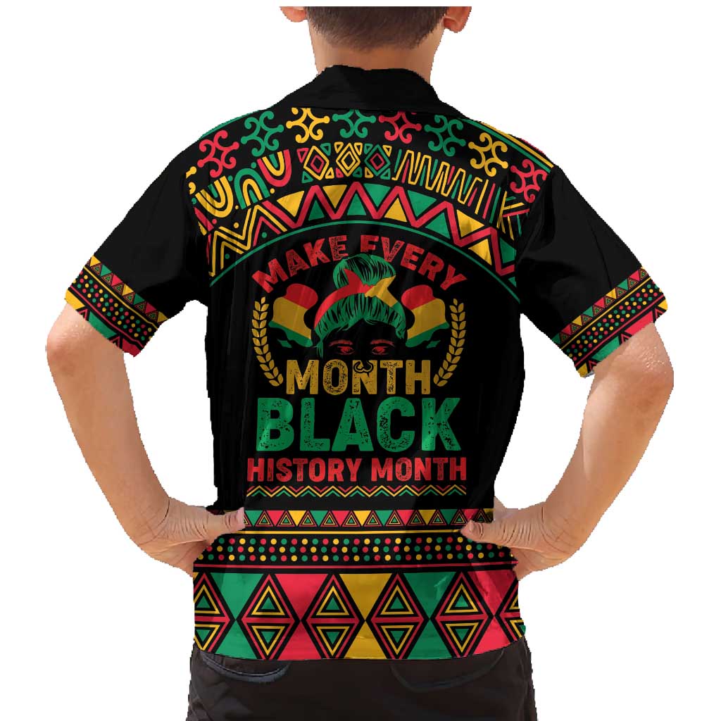 Make Every Month Black History Month Family Matching Mermaid Dress and Hawaiian Shirt African Pattern - Wonder Print Shop