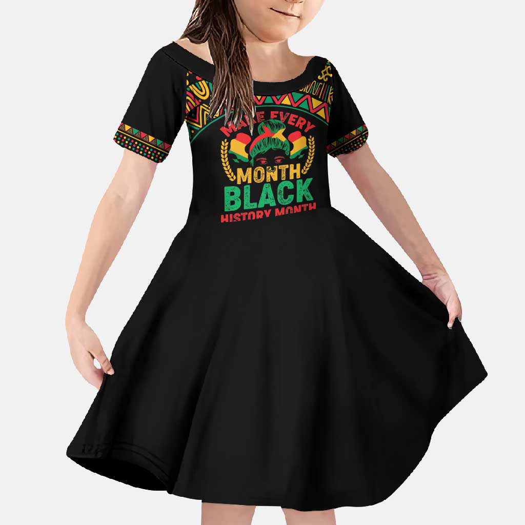 Make Every Month Black History Month Family Matching Mermaid Dress and Hawaiian Shirt African Pattern - Wonder Print Shop