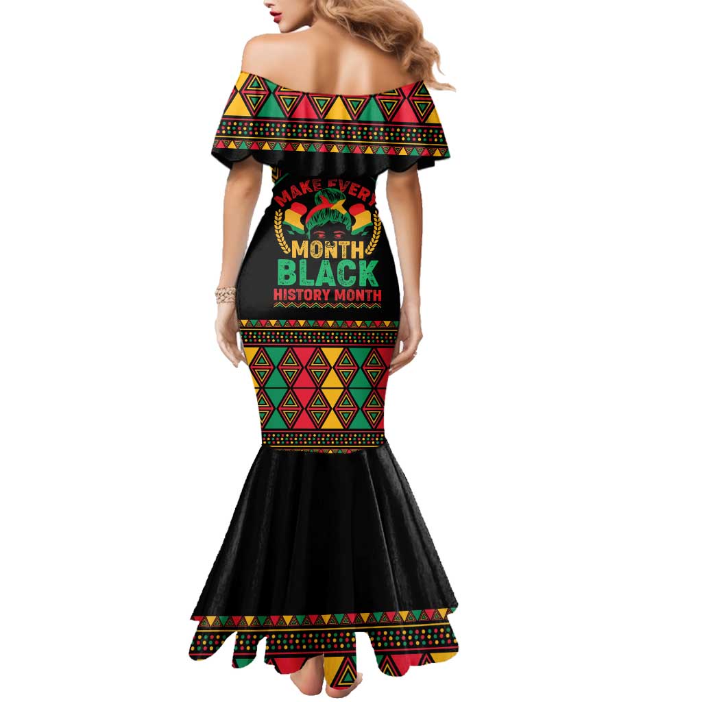 Make Every Month Black History Month Family Matching Mermaid Dress and Hawaiian Shirt African Pattern - Wonder Print Shop
