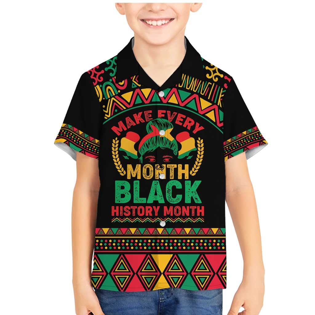 Make Every Month Black History Month Family Matching Mermaid Dress and Hawaiian Shirt African Pattern - Wonder Print Shop