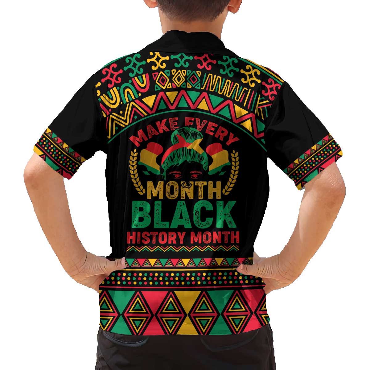 Make Every Month Black History Month Family Matching Off The Shoulder Long Sleeve Dress and Hawaiian Shirt African Pattern - Wonder Print Shop