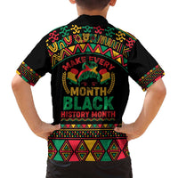 Make Every Month Black History Month Family Matching Off The Shoulder Long Sleeve Dress and Hawaiian Shirt African Pattern - Wonder Print Shop