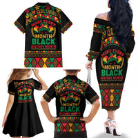 Make Every Month Black History Month Family Matching Off The Shoulder Long Sleeve Dress and Hawaiian Shirt African Pattern - Wonder Print Shop