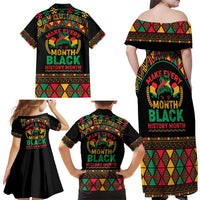 Make Every Month Black History Month Family Matching Off Shoulder Maxi Dress and Hawaiian Shirt African Pattern - Wonder Print Shop