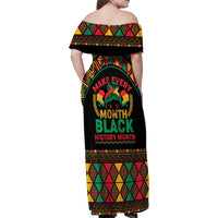 Make Every Month Black History Month Family Matching Off Shoulder Maxi Dress and Hawaiian Shirt African Pattern - Wonder Print Shop