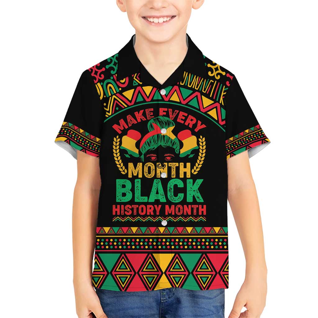 Make Every Month Black History Month Family Matching Off Shoulder Maxi Dress and Hawaiian Shirt African Pattern - Wonder Print Shop
