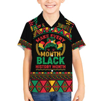 Make Every Month Black History Month Family Matching Off Shoulder Maxi Dress and Hawaiian Shirt African Pattern - Wonder Print Shop