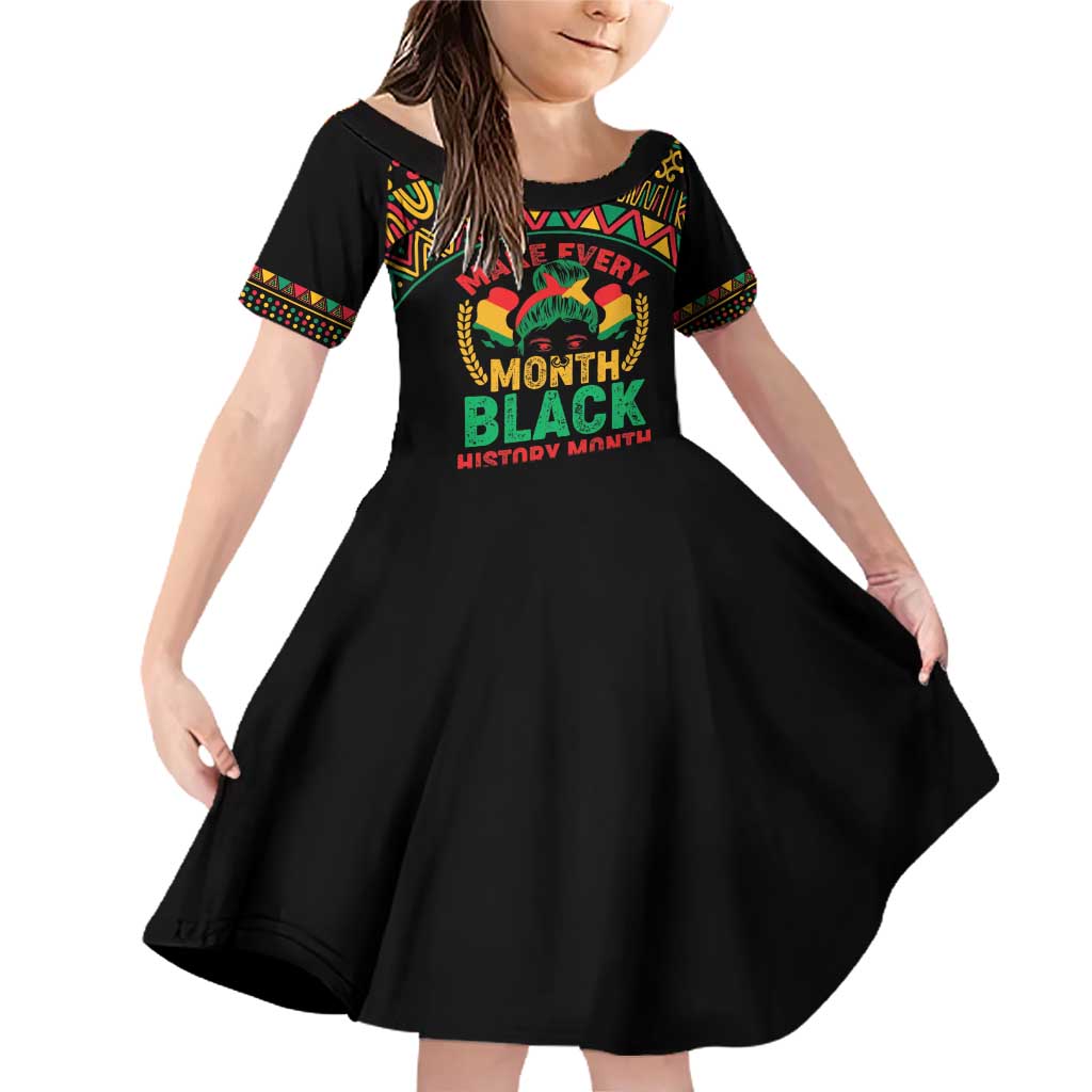 Make Every Month Black History Month Family Matching Off Shoulder Short Dress and Hawaiian Shirt African Pattern - Wonder Print Shop