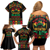 Make Every Month Black History Month Family Matching Off Shoulder Short Dress and Hawaiian Shirt African Pattern - Wonder Print Shop