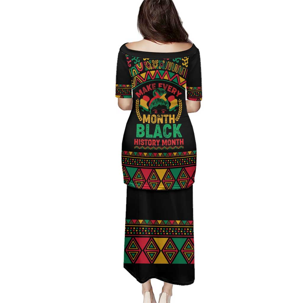 Make Every Month Black History Month Family Matching Puletasi and Hawaiian Shirt African Pattern - Wonder Print Shop